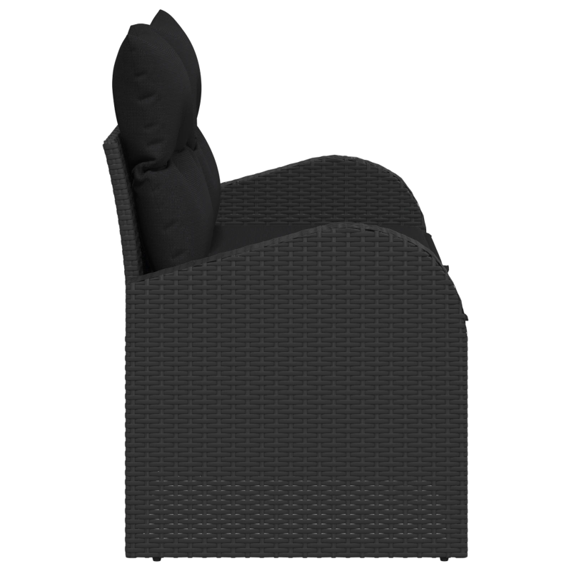 vidaXL Dārza dīvāns Melna 124 x 62 x 69cm poliratāns