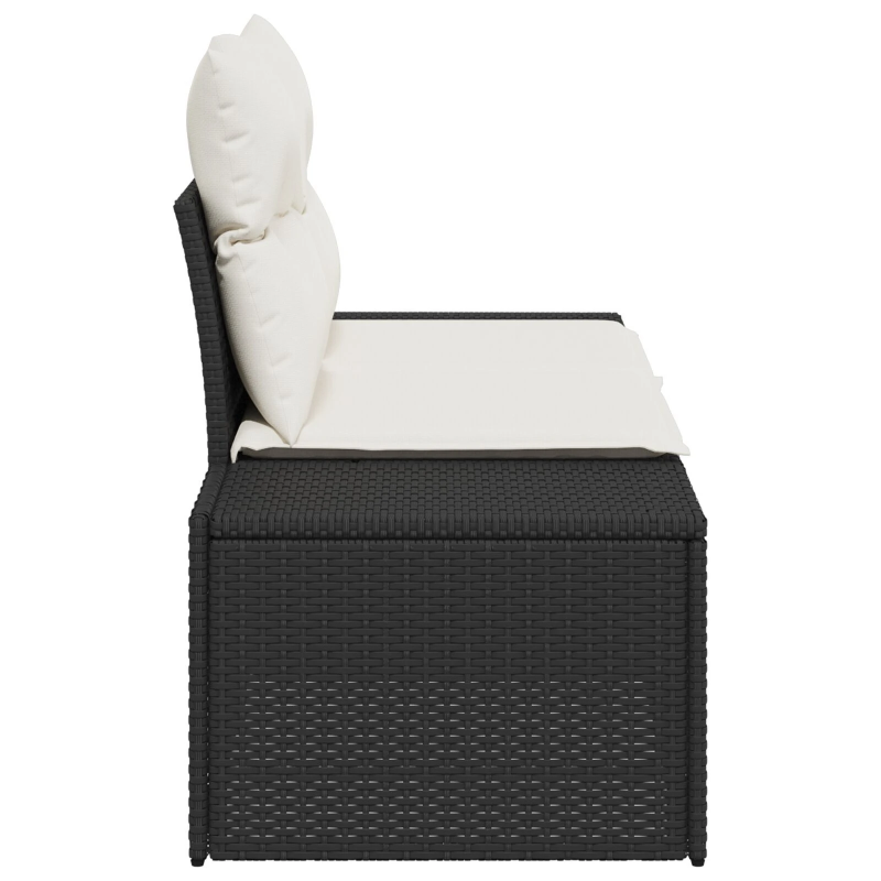 vidaXL Dārza dīvāns Melna 123 x 62 x 69cm poliratāns