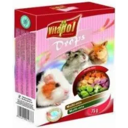 Vitapol COMPLEMENTARY DROPS multi mix for rodents and rabbit 75g - Papildbarības maisījums grauzējiem un trušiem.