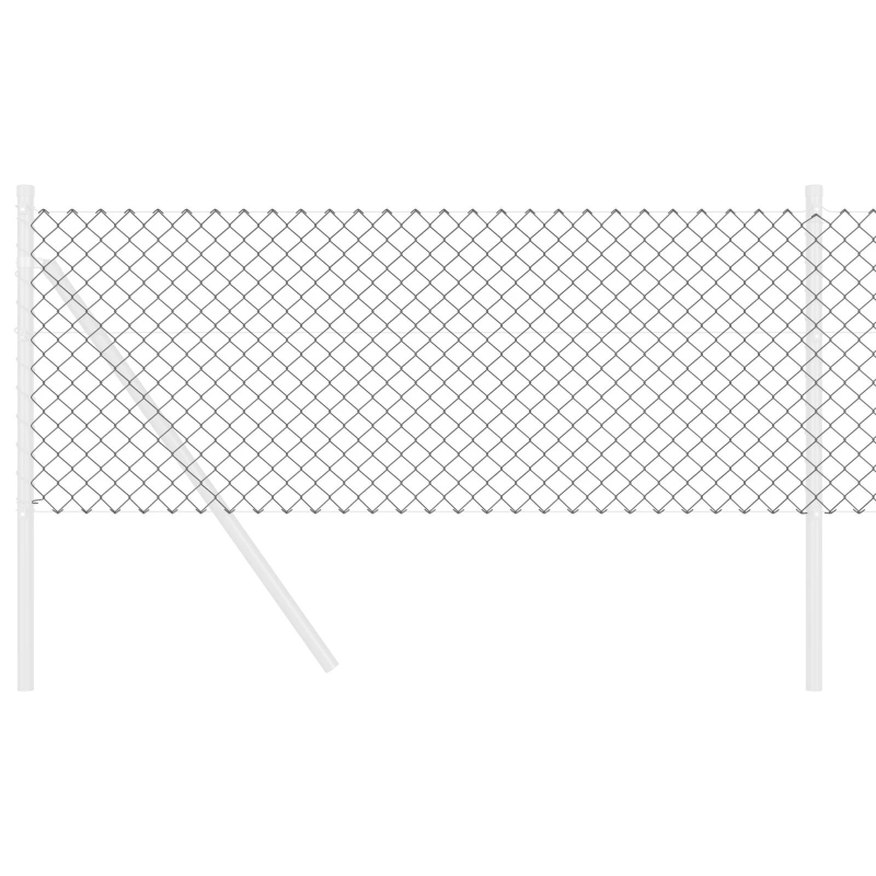 vidaXL Saitņu žogs Pelēka 25 x 0,8 m Tērauds