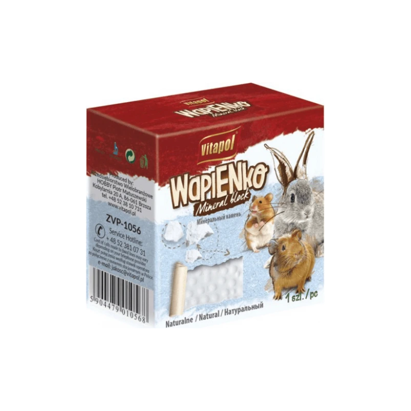 Vitapol MINERAL BLOCK natural for rodents and rabbit 1pc 40g - dabisko minerālvielu bloks, papildbarība grauzējiem