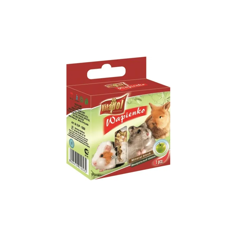 MINERAL BLOCK apple for rodents and rabbit 1pc 40g - Vitapol minerālu akmens ar āboliem