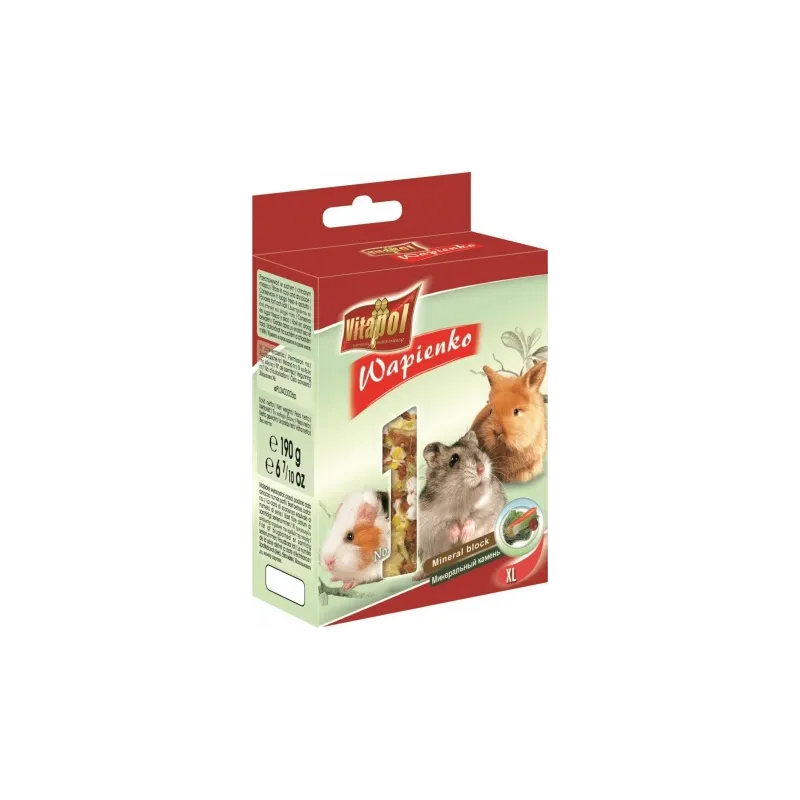 MINERAL BLOCK XL vegetable for rodents and rabbit 1pc 190g - Vitapol minerālu akmens ar dārzeņiem