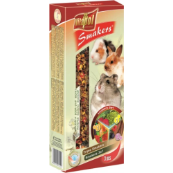 STANDARD Smakers 3in1 for rodents and rabbit 3pcs 135g - Vitapol nūjiņas 3x1 ar augļiem,dārzeņiem un ceratoniju augļiem