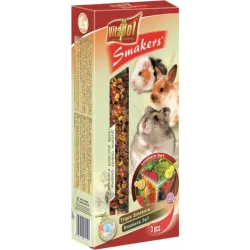 STANDARD Smakers 3in1 for rodents and rabbit 3pcs 135g - Vitapol nūjiņas 3x1 ar augļiem,dārzeņiem un ceratoniju augļiem