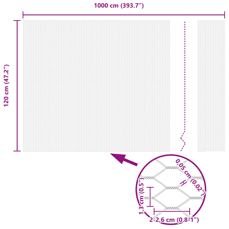 vidaXL Sešstūra žogs Sudraba 1,2 x 10 m Cinkots tērauds