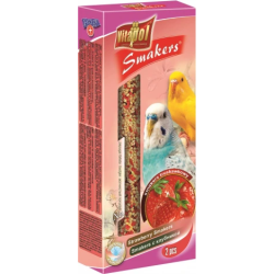 STANDARD Smakers strawberry for budgie 2pcs 90g - Vitapol nūjiņas ar zemenēm viļņainajiem papagaiļiem.