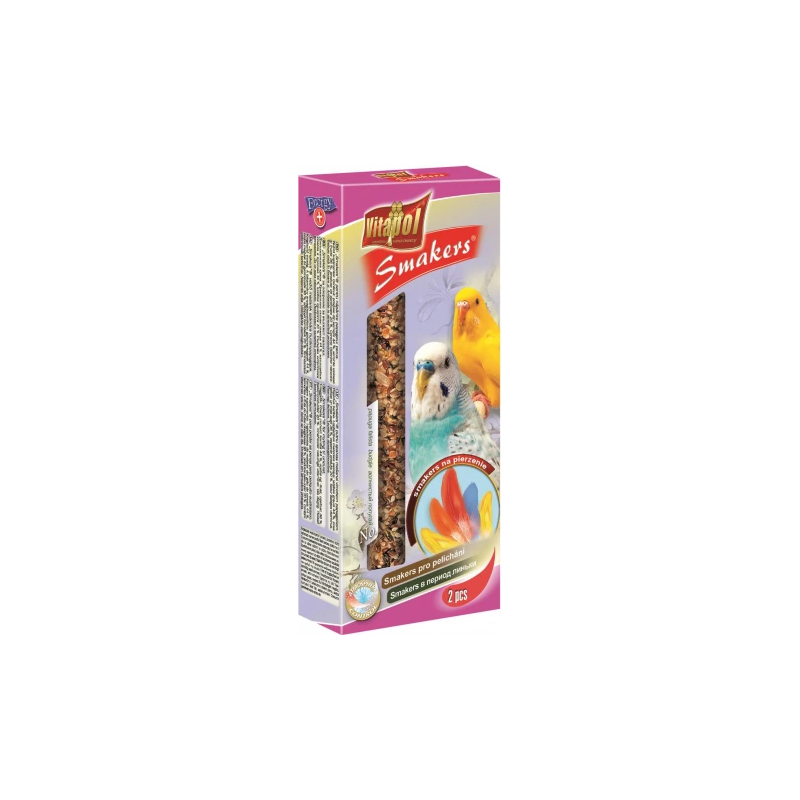 STANDARD Smakers moulting for budgie 2pcs 90g - Vitapol nūjiņas spalvu mešanas periodā viļņainajiem papagaiļiem.