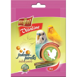 VITALINE Iodine pearls supplementary mixture for budgie 20g - Vitapol Vitaline joda pērlītes papildbarība viļņainajiem