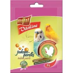 VITALINE Iodine pearls supplementary mixture for budgie 20g - Vitapol Vitaline joda pērlītes papildbarība viļņainajiem