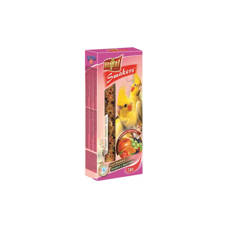 STANDARD Smakers fruit for cockatiel 2pcs 90g -Vitapol nūjiņas ar augļiem vidējiem papagaiļiem.
