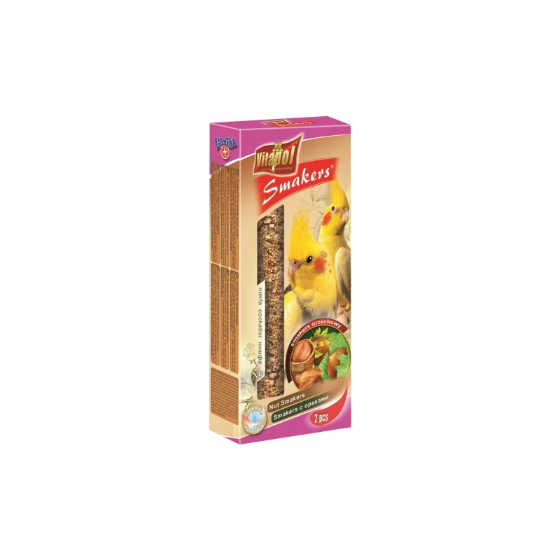 STANDARD Smakers nut for cockatiel 2pcs 90g - Vitapol Nūjiņas ar riekstiem vidējiem papagaiļiem.