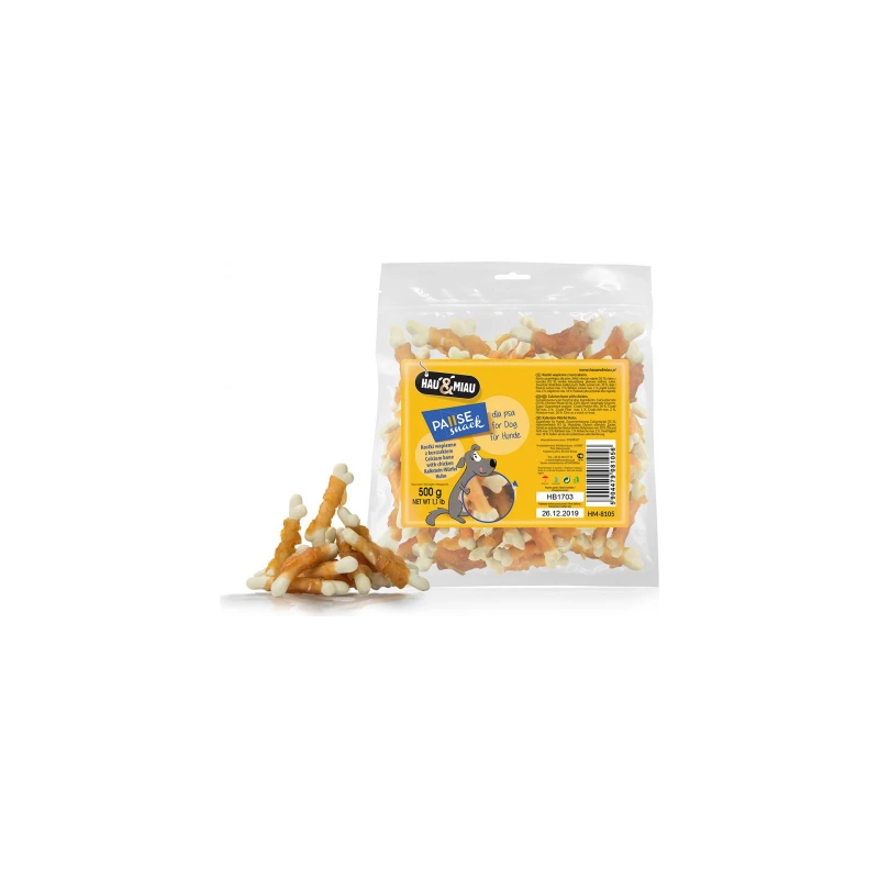 HAU&MIAU calcium bones with chicken 500g - Kalcija Kauli ar vistu
