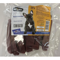 HAU & MIAU duck slices 500g - papildbarība pieaugušiem suņiem, pīles fileja