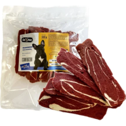 HAU & MIAU marbled beef strips 500g - Papildbarība pieaugušiem suņiem, marmora lielopu gaļas šķēlītes