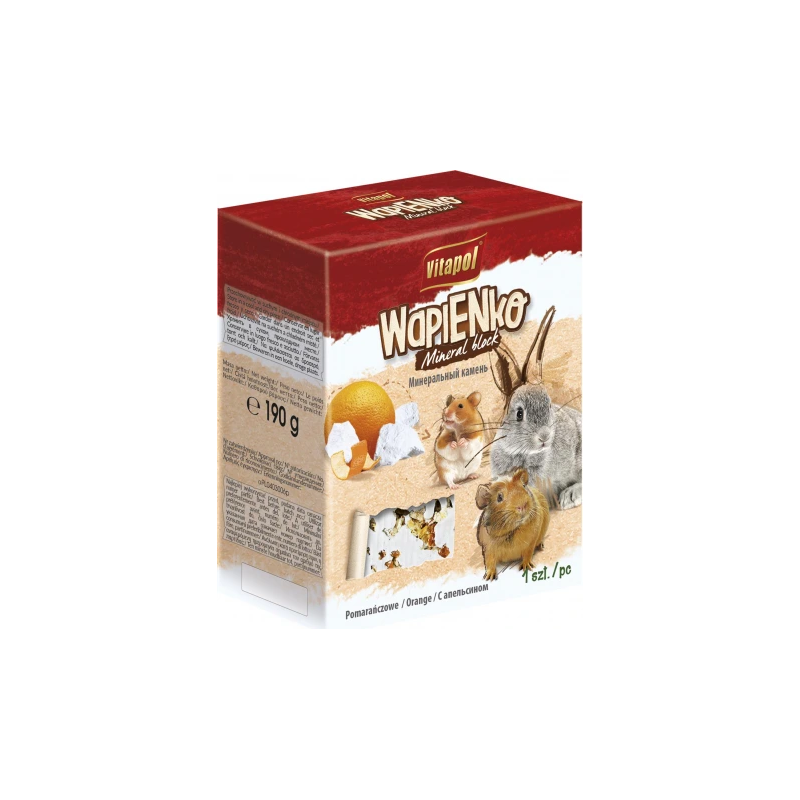 Vitapol MINERAL BLOCK grauzējiem, minerālu akmens ar apelsīnu 1pc 40g ,12gb,