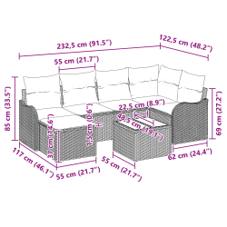 vidaXL Dārza dīvānu komplekts Bēša poliratāns