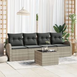 vidaXL Dārza dīvānu komplekts Gaiši pelēka 55 x 55 x 37 cm poliratāns