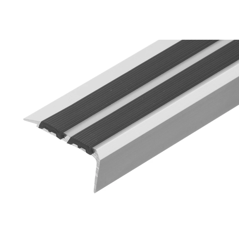 Stūra profils ar gumiju 38.5x19.5mm, 1m, sudrabs