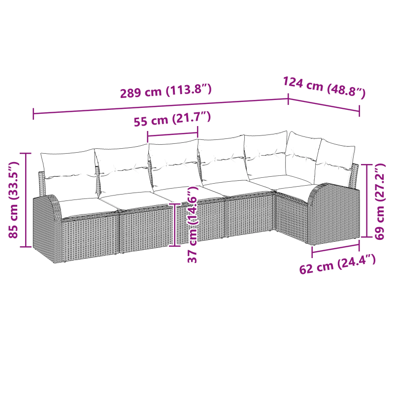 vidaXL Dārza dīvānu komplekts Pelēka poliratāns