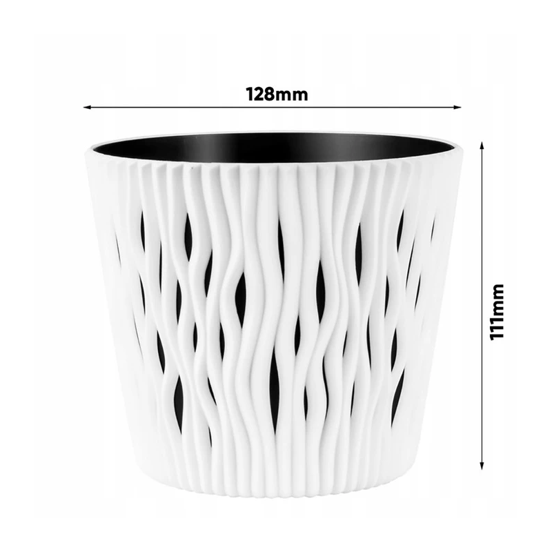 Puķu pods Sandy Round 11x13cm, balts