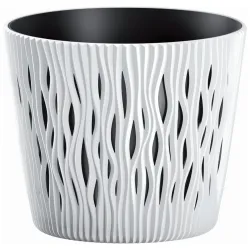 Puķu pods Sandy Round 14x16cm, balts