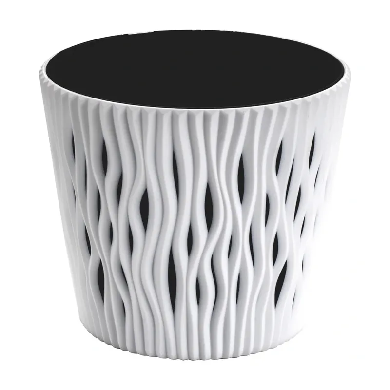 Puķu pods Sandy Round 14x16cm, balts