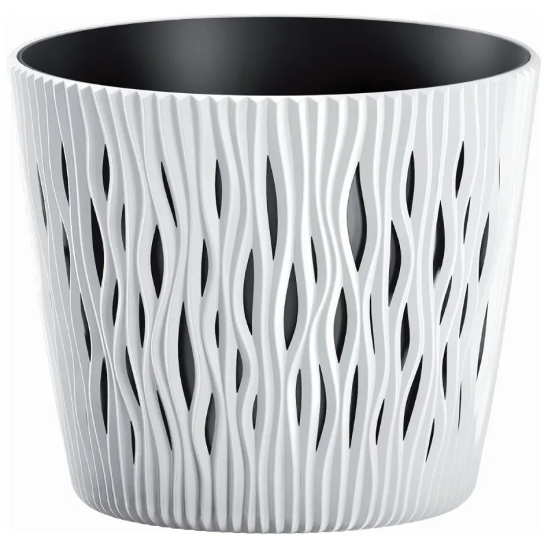 Puķu pods Sandy Round 16x19cm, balts