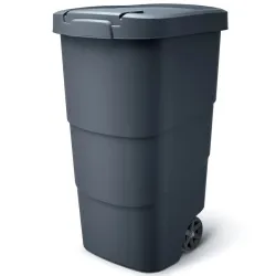 Prosperplast Waste Container with Lid and Wheels 110L, Anthracite