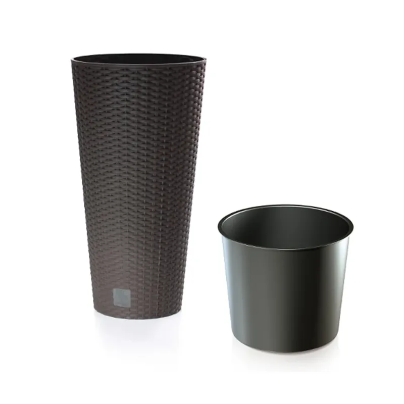 Puķu pods Prosperplast Tubus DRTUS300, plastmasa, melna krās.