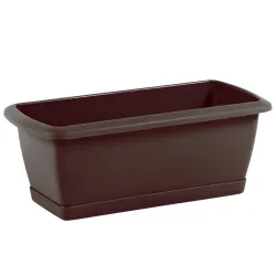 Цветочная коробка Prosperplast Respana ISE400P, пластик, 40 см x 18.4 см, темно-коричневый цв.