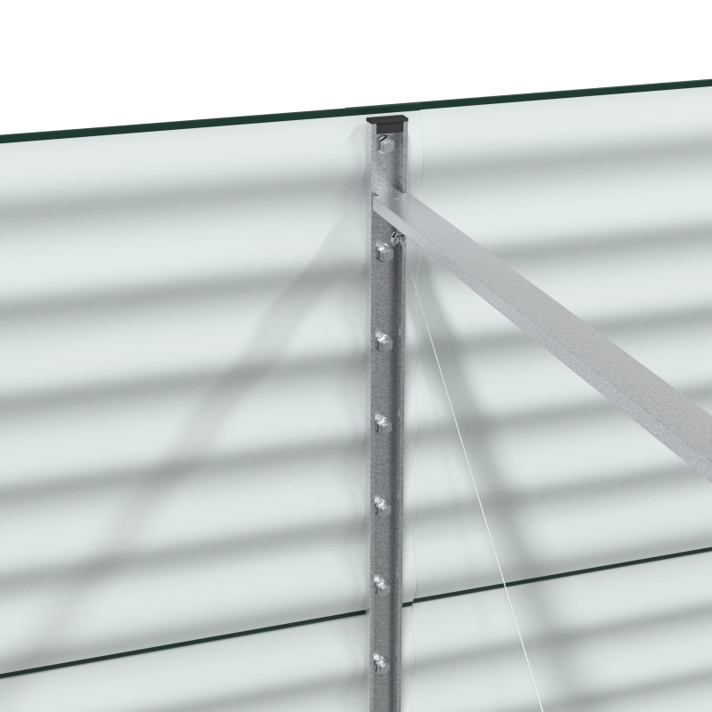 vidaXL Augstā puķu kaste Zaļa 240 x 80 x 81 cm Tērauds