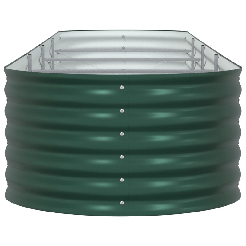 vidaXL Augstā puķu kaste Zaļa 400 x 80 x 44 cm Tērauds