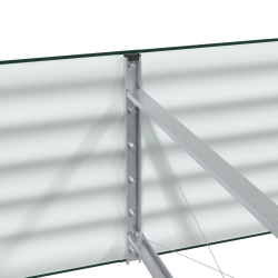 vidaXL Augstā puķu kaste Zaļa 320 x 80 x 44 cm Tērauds