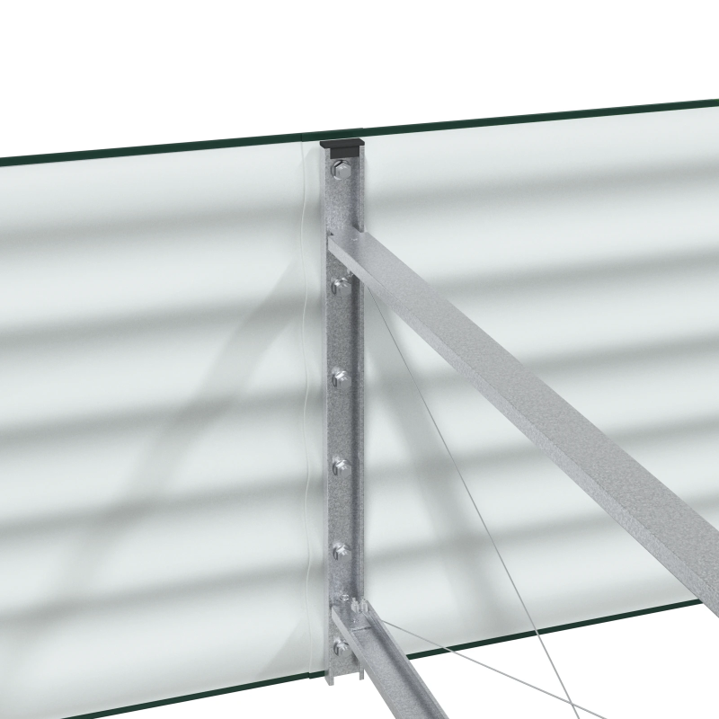 vidaXL Augstā puķu kaste Zaļa 320 x 80 x 44 cm Tērauds