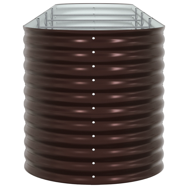 vidaXL Augstā puķu kaste Brūna 400 x 80 x 81 cm Tērauds