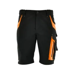 Darbiniai šortai Sara Workwear 11-000272-27, juoda sp.-oranžinė sp., M dydis