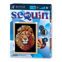 KITFIX Amatniecības komplekts Sequin Art Blue Premium spīdumiņu māksla, Lauva