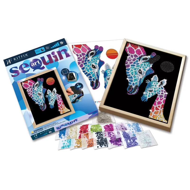 KITFIX DIY „Sequin Art“ mėlynasis rinkinys „Žirafos“