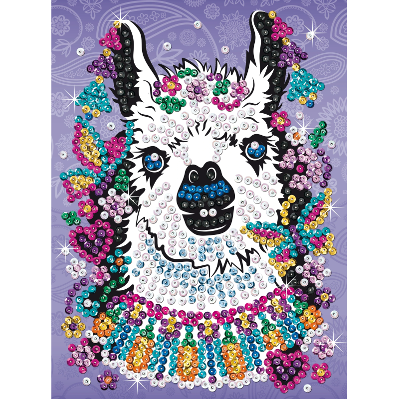 KITFIX Amatniecības komplekts Sequin Art Craft Teen spīdumiņu māksla, Lama