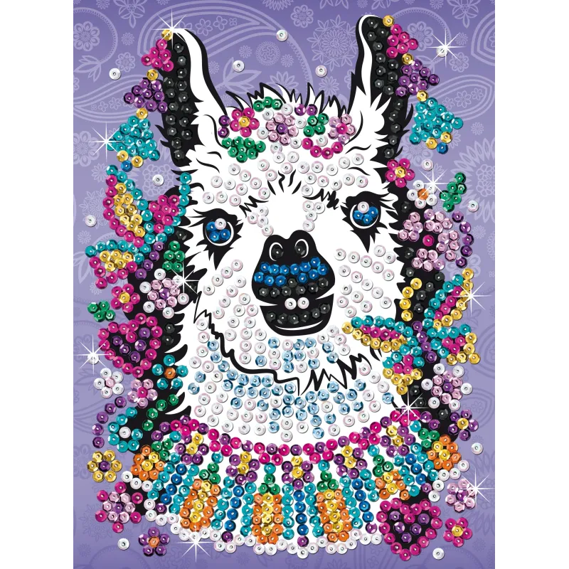 KITFIX Amatniecības komplekts Sequin Art Craft Teen spīdumiņu māksla, Lama