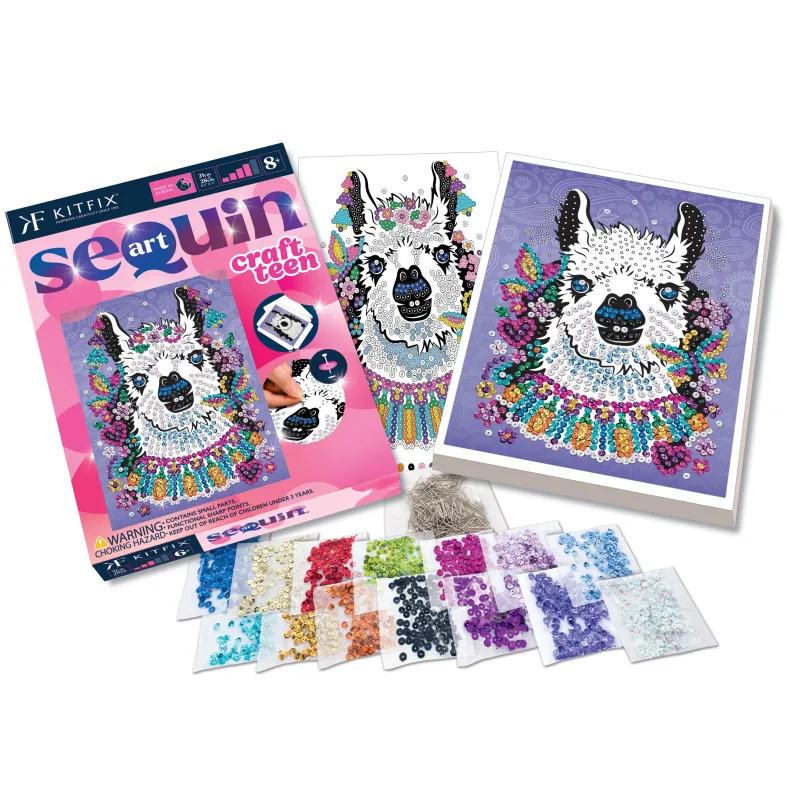KITFIX DIY set Sequin Art Craft Teen Llama