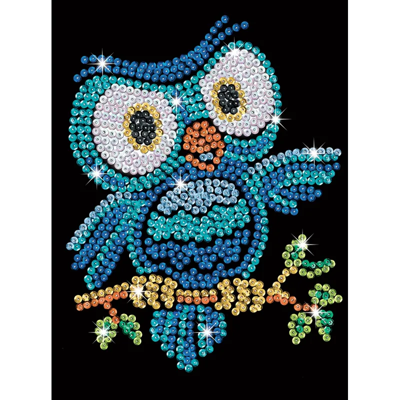 KITFIX DIY „Sequin Art“ raudonasis rinkinys „Pelėdžiukas Ozis“
