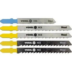 Jig saw blades, universal, 5 pcs, 75-100mm