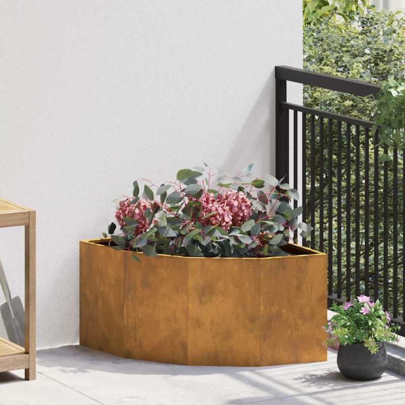 vidaXL Stūra stādītājs Rūsa 60 x 60 x 35 cm Novecināts tērauds