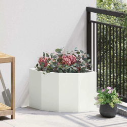 vidaXL Stūra stādītājs Balts 45 x 45 x 35 cm Tērauds