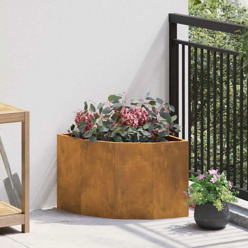 vidaXL Stūra stādītājs Rūsa 45 x 45 x 35 cm Novecināts tērauds