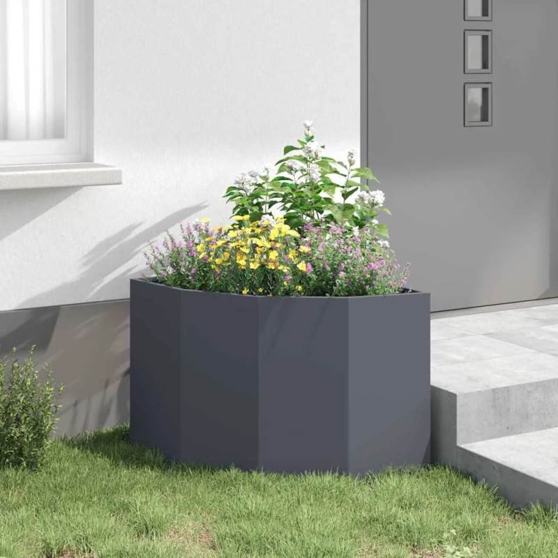 vidaXL Stūra stādītājs Antracīts 60 x 60 x 50 cm Tērauds