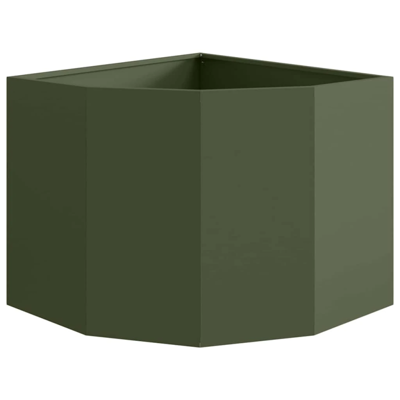 vidaXL Stūra stādītājs Olīvu zaļa 60 x 60 x 50 cm Tērauds