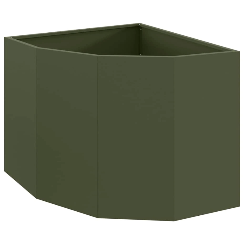 vidaXL Stūra stādītājs Olīvu zaļa 60 x 60 x 50 cm Tērauds